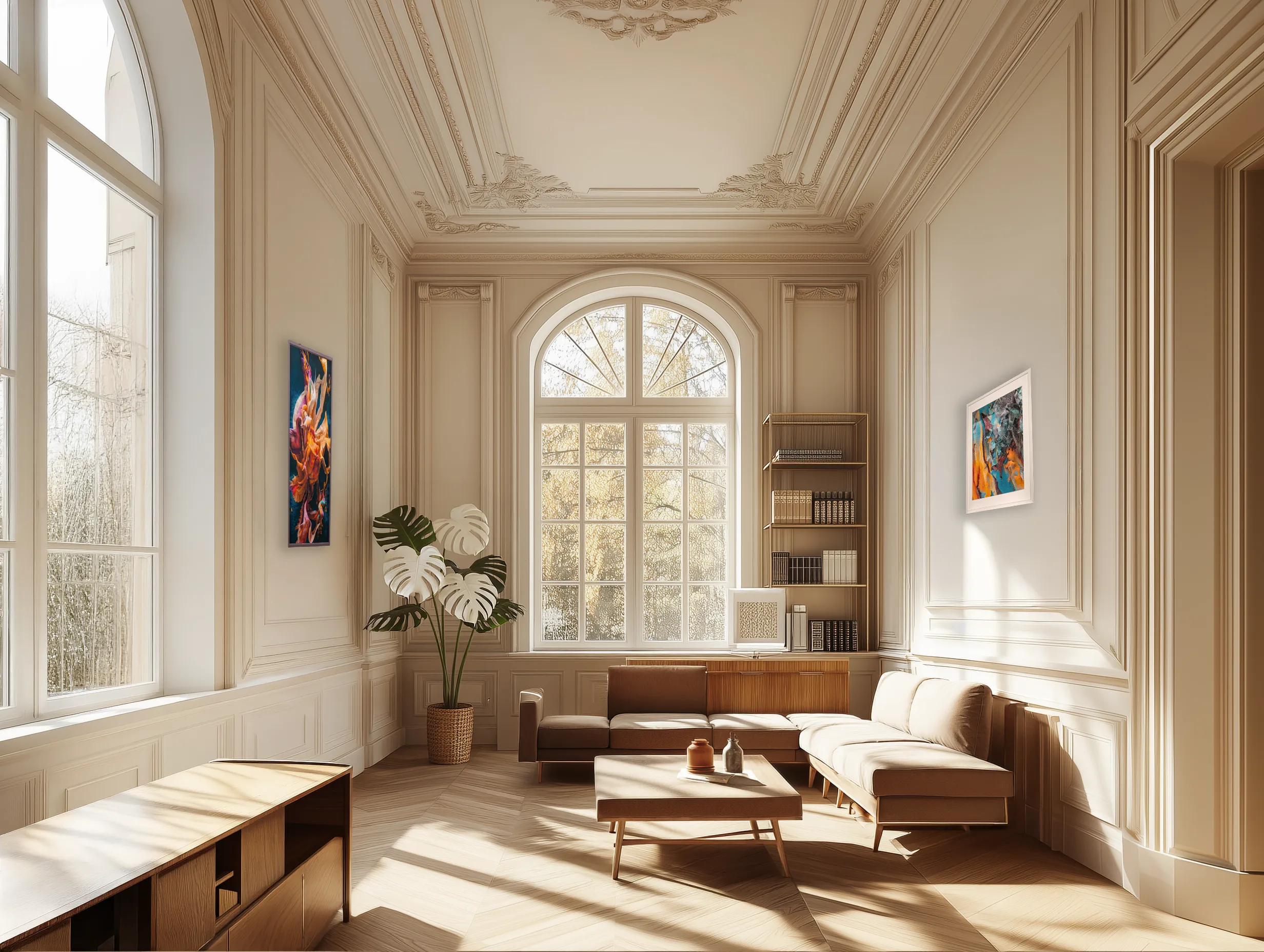 A leased work on the wall in a room — With art